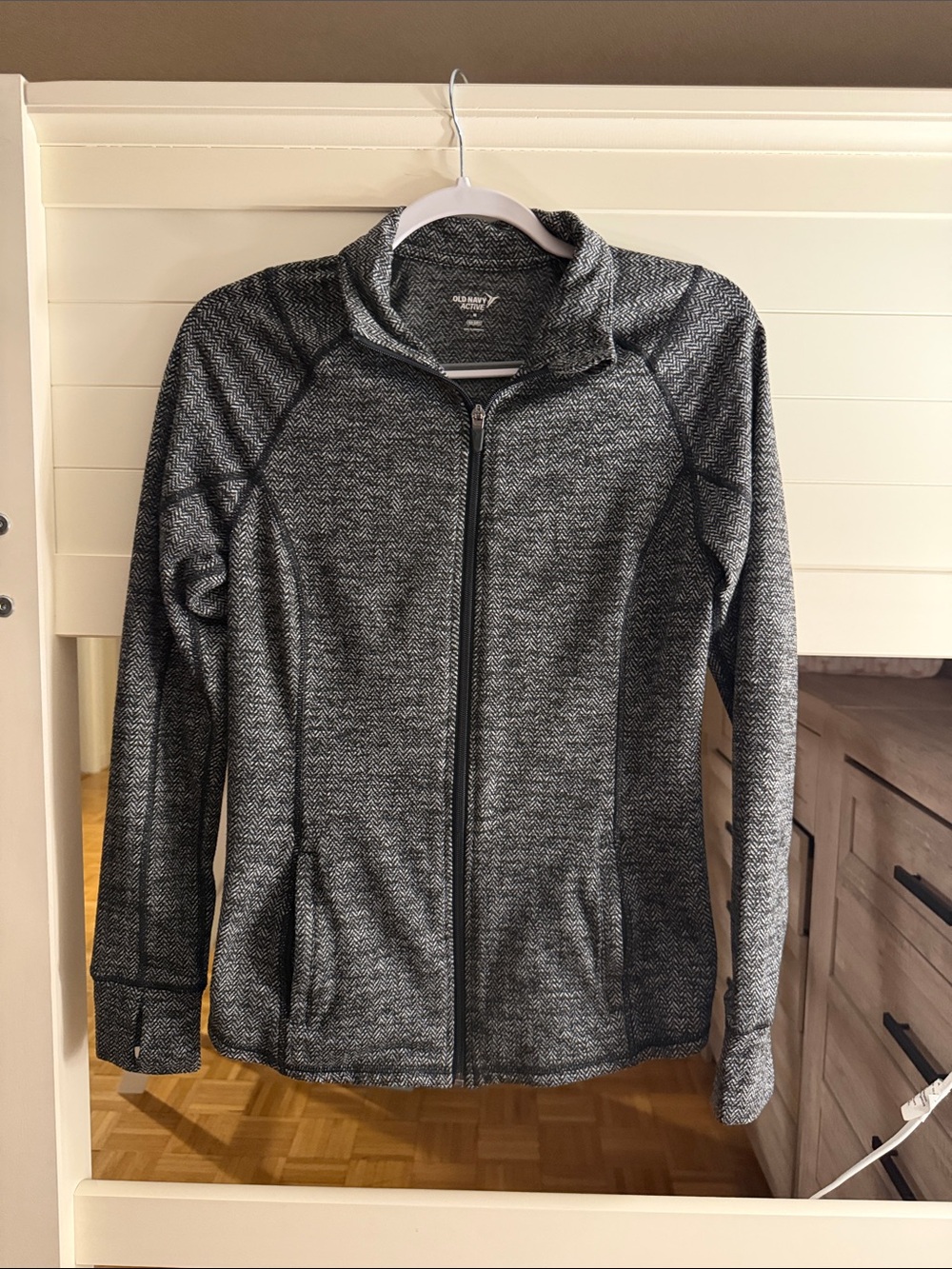 Old Navy Womens Heather Gray Full-Zip Performance Jacket